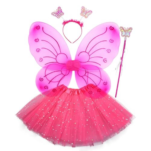 Prinzessin Party Bevorzugt Butterfly Fairy Kostüm Dress Up Rollenspiel 4pcs Pack Butterfly Flügel Tutu Rock Stirnband & Zauber Prinzessin Party Bevorzugt Butterfly Fairy Kostüm Dress Up Rollenspiel 4pcs Pack Butterfly Flügel Tutu Rock Stirnband & Zauber von SELVFZ