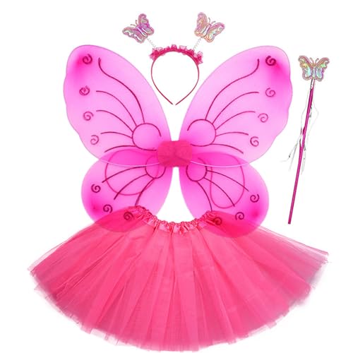SELVFZ Prinzessin Party Bevorzugt Butterfly Fairy Kostüm Dress Up Rollenspiel 4pcs Pack Butterfly Flügel Tutu Rock Stirnband & Zauber SELVFZ Prinzessin Party Bevorzugt Butterfly Fairy Kostüm Dress Up Rollenspiel 4pcs Pack Butterfly Flügel Tutu Rock Stirnband & Zauber von SELVFZ