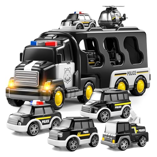 SELVFZ Reibungspolizist Transportieren LKW Mit 4 Kleinen Polizisten Und Leichter Spielzeugfahrzeug Für Kinder Zurück. SELVFZ Reibungspolizist Transportieren LKW Mit 4 Kleinen Polizisten Und Leichter Spielzeugfahrzeug Für Kinder Zurück. von SELVFZ