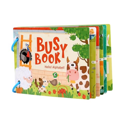 SELVFZ Reisefreundliches Jelly Aufkleber Buch Engagiert Kinder Bildungsspiel Mit Wiederverwendbarem Aufkleber Und Farm Rätseln Tragbares Kinderspielzeug von SELVFZ