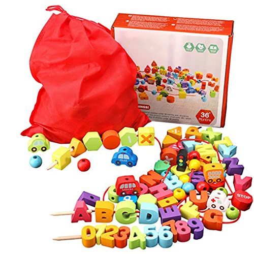 SELVFZ Saiting Perlenschnürung Spielzeug Inklusive Blocks Theme Threading Spielzeug Für Aktivitätszentrum Hand Eye Koordination Spielzeug von SELVFZ