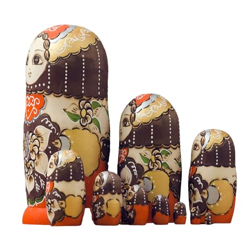 SELVFZ Sammelbare Russische Nisting Dugen 10pcs Holz Matryoshka Babushka Set Handpaint Stapelpuppen Volkskunstfestival Ornament Kinder Entwicklungsspielzeug SELVFZ Sammelbare Russische Nisting Dugen 10pcs Holz Matryoshka Babushka Set Handpaint Stapelpuppen Volkskunstfestival Ornament Kinder Entwicklungsspielzeug von SELVFZ