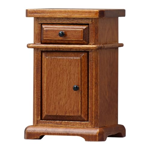SELVFZ Simulation Holz Nachttisch Abbildung Modell 1/12 Miniaturmöbel Nachttisch Für Handwerksmodell Projekt Szene Einstellung Miniatur Schlafzimmermöbel von SELVFZ