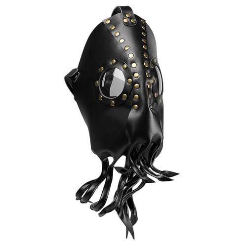 SELVFZ Steampunk Maske PU Ledermasken Für Männer Halloween Masquerade Party Halloween Cosplay Steampunk Kostüm von SELVFZ