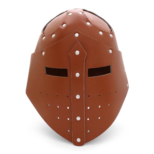SELVFZ Templer Knights Helm Erwachsene Renaissances Mittelalterlicher Kreuzfahrer Kostüm Kopfbedeckung Vollgesichtsmaske Für Halloween Cosplay Mittelalterlicher Barbute von SELVFZ