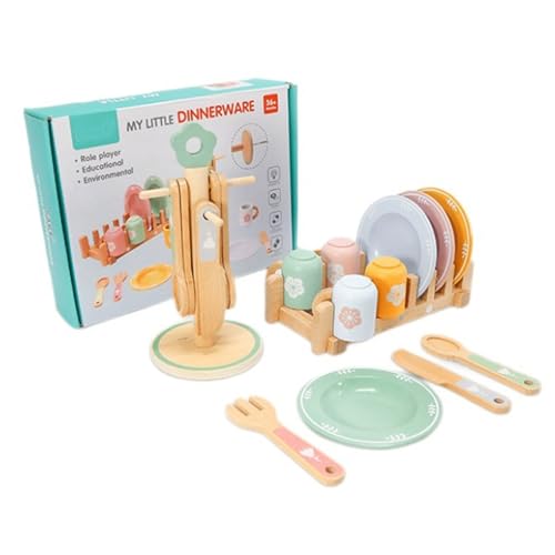 SELVFZ Trep Play Kitchen Set Holzmodell Für Kleinkindutensiliengerichte Model Bildungsgeschenk Für Mädchen Jungen Interaktive Küche Spielset Playset SELVFZ Trep Play Kitchen Set Holzmodell Für Kleinkindutensiliengerichte Model Bildungsgeschenk Für Mädchen Jungen Interaktive Küche Spielset Playset von SELVFZ