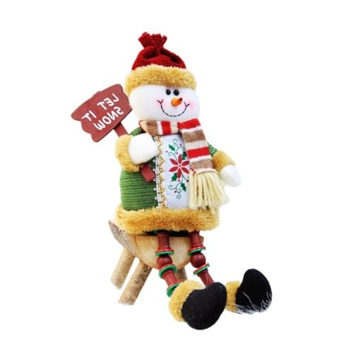 SELVFZ Weihnachtsmotiven Plüsch Santa Snowman Rentier Figuren Kinder Freundliche Heimbüro Tischplatte Dekore Plüsch Spielzeugurlaub Dekorationen von SELVFZ