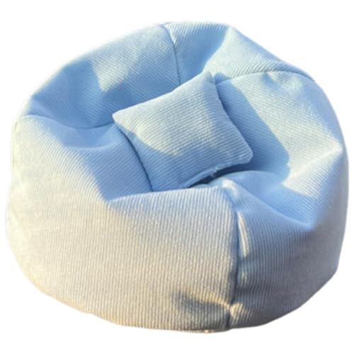 SELVFZ Winzige Bohnenbeutel Sofa Mit Gepolsterter Sitz Dekorativer Winziger Möbel Für 15-17 cm Actionfiguren Sammlerstücke Stück Weichstoff Puppen Couch Für Anzeige von SELVFZ