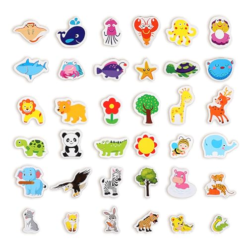 Set Von 36 Holz Cartoon Tiermagnet Spaß Magnetspielzeug Für Kinder Bildungsspielzeug Kühlschrank Dekoration Magnetmagnet Office Sticker Aufkleber von SELVFZ