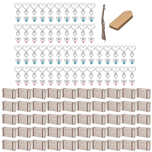 50 Sets Engel-Schlüsselanhänger mit Süßigkeitenschachteln, blanko, Kraftpapier, Babyparty, Gastrückkehr, Hochzeit, Geburtstag, Dekoration, Hochzeit von SELiLe