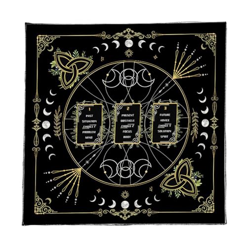 SELiLe Portables Faltbare Tarot Gottesmatten Mit Mystischen Symbolen Waschbare Matten Für Spirituelle Praktizierende Geschenke Okkulte Ritual Tabelle Cover von SELiLe
