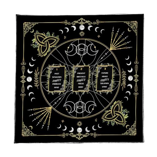SELiLe Portables Faltbare Tarot Gottesmatten Mit Mystischen Symbolen Waschbare Matten Für Spirituelle Praktizierende Geschenke Okkulte Ritual Tabelle Cover von SELiLe