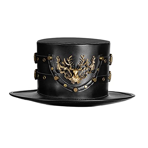 SELiLe Steampunk-Hut für Herren, mit Brille, Zylinder, GothHat, Steampunk-Hut, Steampunk-Hut, Maskerade-Hut, Punk-Hut, Zylinderhut von SELiLe