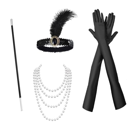 SEMINISMAR 1920er Jahre Zubehör Set,1920er accessoires damen,20er jahre kostüm damen,Vintage Feder Kristall Stirnband 20er Jahre Kopfbedeckung Zubehör,5 PCS SEMINISMAR 1920er Jahre Zubehör Set,1920er accessoires damen,20er jahre kostüm damen,Vintage Feder Kristall Stirnband 20er Jahre Kopfbedeckung Zubehör,5 PCS von SEMINISMAR