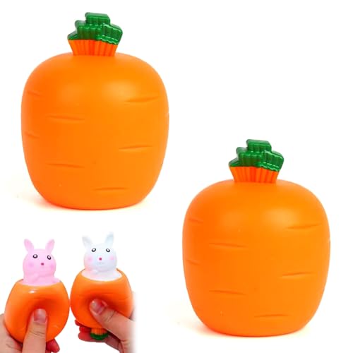 Carrot Rabbit Stress Balls,2 Stück Osterhasen-Stressball,Anti Stress Bälle Kaninchen,Stressball in Ostereier,Sensorisches Fidget-Spielzeug,Osterhase Stofftiere für Kinder -Zufällige Farbe Carrot Rabbit Stress Balls,2 Stück Osterhasen-Stressball,Anti Stress Bälle Kaninchen,Stressball in Ostereier,Sensorisches Fidget-Spielzeug,Osterhase Stofftiere für Kinder -Zufällige Farbe von SEMINISMAR