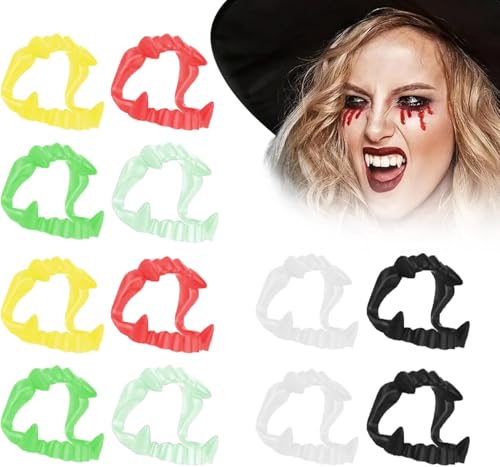 Kunststoff Vampirzähne,Vampir Zähne,12 Stück Vampir Glänzende Zähne,Halloween Zombie Zähne,Halloween Party Kostüm Cosplay Requisiten für Erwachsene Jugendliche Kinder Kunststoff Vampirzähne,Vampir Zähne,12 Stück Vampir Glänzende Zähne,Halloween Zombie Zähne,Halloween Party Kostüm Cosplay Requisiten für Erwachsene Jugendliche Kinder von SEMINISMAR