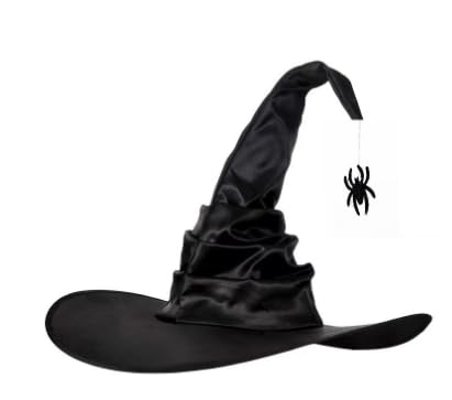 Halloween Hexenhut Schwarz,Gerüschter Hexenhut Damen,Hexen Zauberer Hut Für Frauen,Mit Spinnen,Für Halloween Party,Maskerade,Karneval Erwachsene Kostüm Party Zubehör Für Cosplay,1 Stück Halloween Hexenhut Schwarz,Gerüschter Hexenhut Damen,Hexen Zauberer Hut Für Frauen,Mit Spinnen,Für Halloween Party,Maskerade,Karneval Erwachsene Kostüm Party Zubehör Für Cosplay,1 Stück von SEMINISMAR
