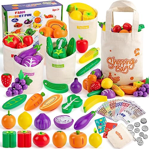 SEMKOTREE Kaufladen Zubehör Holz, Spiellebensmittel Kinderküche Zubehör, Kaufmannsladen Zubehör mit Spielgeld Euro Scheine und Münzen, Rollenspielzeug für Jungen Mädchen 3 Jahren SEMKOTREE Kaufladen Zubehör Holz, Spiellebensmittel Kinderküche Zubehör, Kaufmannsladen Zubehör mit Spielgeld Euro Scheine und Münzen, Rollenspielzeug für Jungen Mädchen 3 Jahren von SEMKOTREE