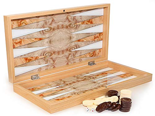 SEMUS Luxus Backgammon TAVLA Intarsien Look XXL GeoMOTIV von SEMUS