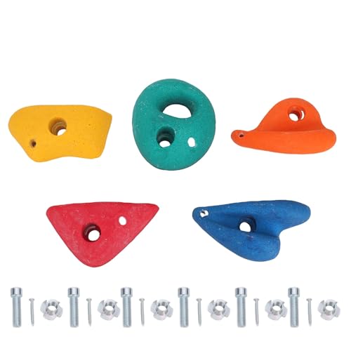 SENECESLI 5pcs Kletterklettern Hält für Kinder und Erwachsene, Innen- und Outdoor -Felswandkletterset, Farbenfrohe Kletterfelsen Wandgriffe mit Montages Hardware, Mittlere Größe SENECESLI 5pcs Kletterklettern Hält für Kinder und Erwachsene, Innen- und Outdoor -Felswandkletterset, Farbenfrohe Kletterfelsen Wandgriffe mit Montages Hardware, Mittlere Größe von SENECESLI