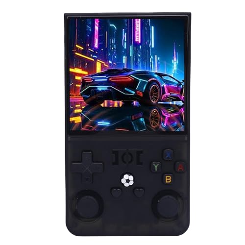 SENECESLI Handheld -Spielekonsole, 4 -Zoll Bildschirm 3,5 mm Kopfhörer Jack Open Source Gaming Konsole Transparent Schwarz für Innenräume (128G) von SENECESLI