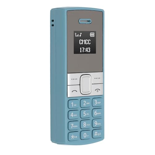 SENECESLI Kleinstes Mobiltelefon, 380mah Dual SIM -Kartensteckplatz Unlocked Voice Changer Health Strahlung Band Miniatur Mobile für ältere Menschen (Blue) von SENECESLI