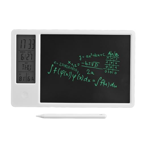 SENECESLI LCD -Schreibtablette, Elektronische Schreibunterstützung, Wiederaufladbare Faltungsunterstützung mit Digitalem Uhrenkalender für das Heimgeschäft (White) von SENECESLI