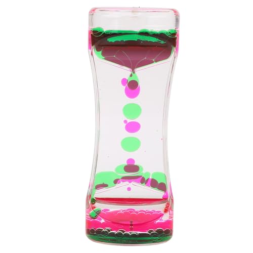 SENECESLI Liquid Motion Bubbler Timer, Entspannter Schreibtisch Spielzeug Kreativer Faszinierender Effekt Fesselender Visueller Effekt für Home Office Decor (Rosa Grün) von SENECESLI