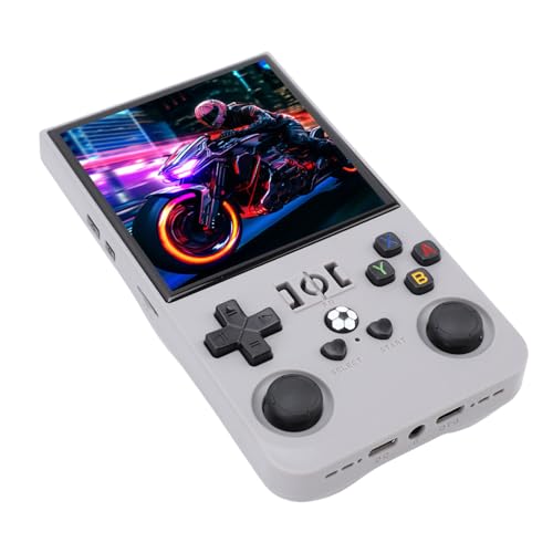 SENECESLI R36max Retro Handheld Game Console, R36max mit 4,0 '' Bildschirm Linux -System in 60 G TF -Karte, über 60 Beliebte Emulatoren mit 4000mah Eingebaut (Gray #18) von SENECESLI