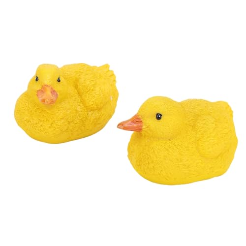 SENECESLI Schwimmende Entenfigur, Exquisite Handwerkskunst Schwimmende Teichente Ente Leicht zu Reinigen Realistisch für die Teichbrunnendekoration (Gelbe Enten) von SENECESLI