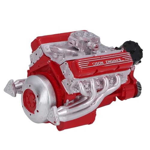 SENECESLI V8 Motormodell -Kits, Harz V8 Auto Motorgebäudemodell, Desktop -Ornament, Heimdekoration für Teenager Erwachsene Auto -Enthusiasten (Rot) von SENECESLI