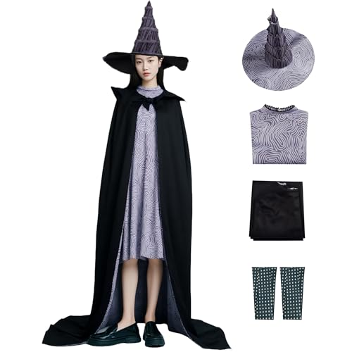 Elphaba Kostüm, Cosplay, Glindas Freund, Cosplay-Kostüm-Set, böse Hexe, Kostüm mit Hexenhut, für Halloween, Karneval, Party (Stil 2, M) von SENGDUJH