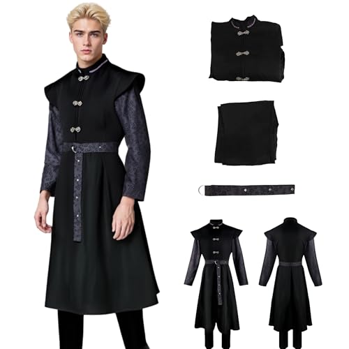 SENGDUJH Daemon Cosplay-Kostüm, Drachenkönigin, Daenerys, Großvater, Prinz, Daemon, Kostüm, Jacke mit Hose, für Halloween, Karneval (Schwarz, Größe XS) von SENGDUJH