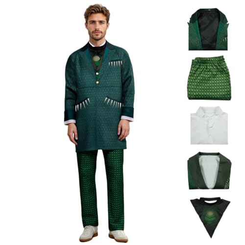 SENGDUJH Elphabas Hexenkostüm Vater, Cosplay, Hexenkostüm für Herren, Cosplay, grüne Uniform, komplettes Set, Halloween-Kostüme, Herren-Kostüm für Party, Karneval (Grün, Größe 3XL) von SENGDUJH