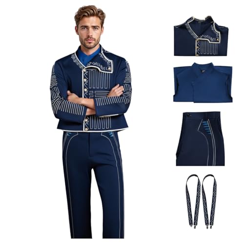 SENGDUJH Fiyero Kostüm Cosplay Elphabas Liebhaber Prinz Fiyero Kostüm Cosplay Unifrom Komplettes Set Halloween Kostüme Herren Verkleidung für Party Karneval (Blau, S) von SENGDUJH
