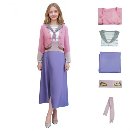 SENGDUJH Glinda Kostüm Kleid, Hexe Glinda Cosplay Kostüm Outfit Uniform Komplettes Set, Halloween Kostüme Erwachsene Damen Verkleidung für Party Karneval (Stil 1, S) von SENGDUJH