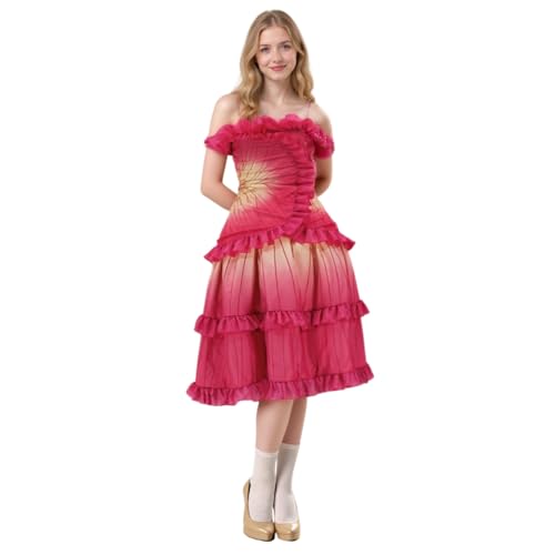 SENGDUJH Glinda Kostüm Kleid, Hexe Glinda Cosplay Kostüm Outfit Uniform Komplettes Set, Halloween Kostüme Erwachsene Damen Verkleidung für Party Karneval (Stil 3, S) von SENGDUJH