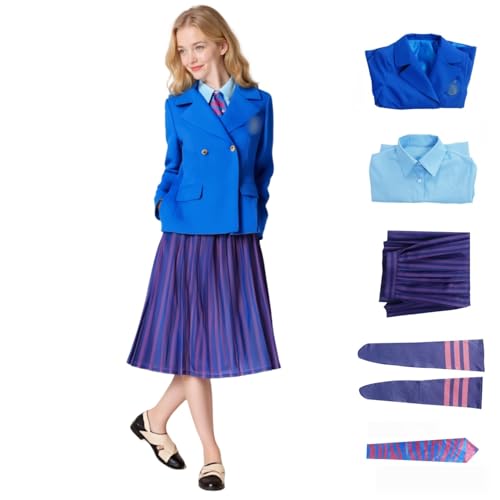 SENGDUJH Glinda Kostüm Kleid, Hexe Glinda Cosplay Kostüm Outfit Uniform Komplettes Set, Halloween Kostüme Erwachsene Damen Verkleidung für Party Karneval (Stil 5, XL) von SENGDUJH