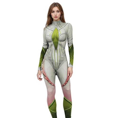 SENGDUJH Leichtes Cosplay-Kostüm, Superheld, 3D-Druck, Overall für Halloween, Karneval, Party (Grün, L) von SENGDUJH