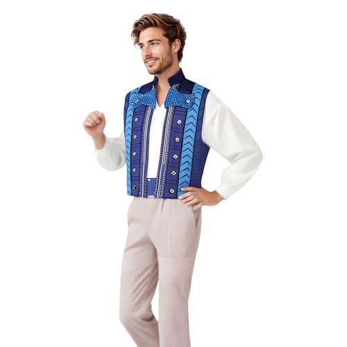 SENGDUJH Prinz Fiyero Kostüm, Hexe Elphaba Freund, Fiyero Kostüm, Cosplay, Herren-Tunika, mittelgroßes Kostüm für Halloween, Karneval, Comic-Con (Blau + Weiß, L) von SENGDUJH