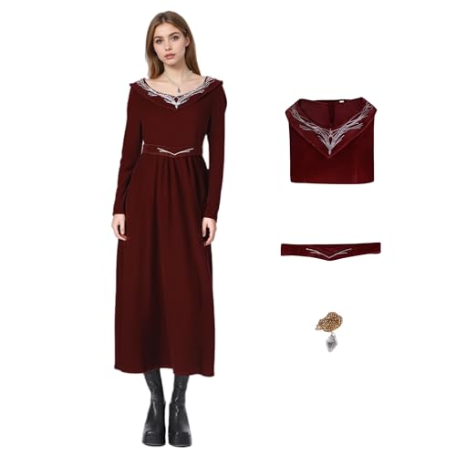 SENGDUJH Rhaenyra Kostüm, Cosplay, Drachenkönigin-Kostüm, Retro-Samtkleid mit Gürtel und Halskette, für Halloween, Karneval, Party, Rot, Größe M SENGDUJH Rhaenyra Kostüm, Cosplay, Drachenkönigin-Kostüm, Retro-Samtkleid mit Gürtel und Halskette, für Halloween, Karneval, Party, Rot, Größe M von SENGDUJH