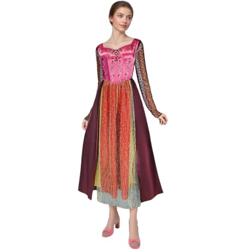 SENGDUJH Sarah Kostüm, Cosplay, Winifreds Schwester, Cosplay-Outfit, mittelalterliches Renaissancekleid für Halloween (Rot, XXL) von SENGDUJH