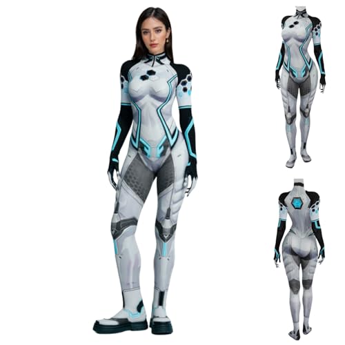 SENGDUJH Susanstorm Invisible Woman Costume Cosplay, Female Superhero Costume Bodysuit Jumpsuit, Halloween Costumes Fancy Dress Adult for Party Carnival (White, XL) von SENGDUJH