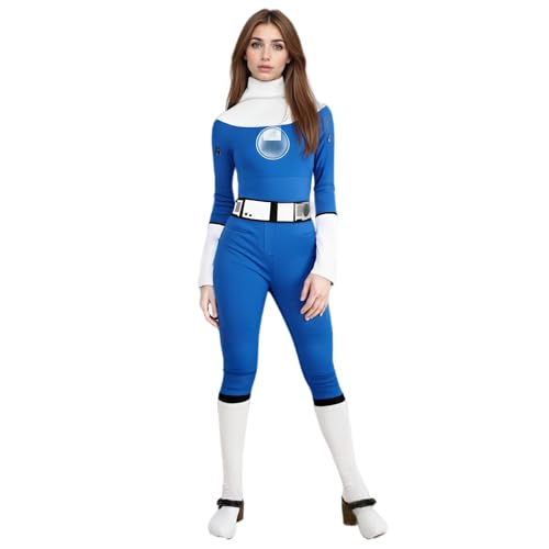 SENGDUJH Unsichtbares Cosplay-Kostüm, Superhelden-Kostüm, Overall, Susan, Cosplay, Jumpsuit für Halloween, Karneval, Party (Blau, XL) von SENGDUJH