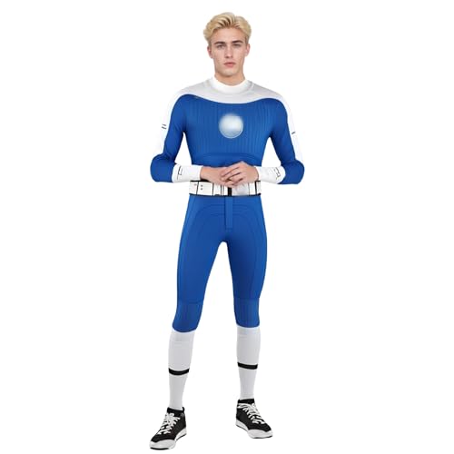 SENGDUJH Unsichtbares Cosplay-Kostüm für Damen, Superhelden-Kostüm, Jumpsuit, Ben-Cosplay-Overall für Halloween, Karneval, Party (Blau, XXS) von SENGDUJH
