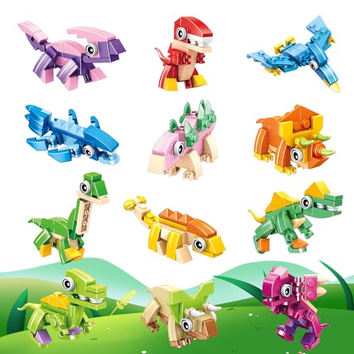 Mitgebsel Kindergeburtstag Gastgeschenke Baustein Spielzeug 12 Pack, 3 IN 1 Mini Bausteine Tiere Konstruktionsspielzeug, Ostern Weihnachten Halloween Party Geschenke Kinder 4-12 Jahre Mädchen Jungen von SENLINLIN
