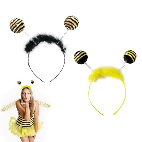 SEPWGUMD Bienenkostüm Erwachsene - 2-teiliges Set mit Bienenkopfband für Erwachsene und Kinder - Gelb & Schwarz - Perfekt für Kostümpartys und Karneval, Bienen Haarreif Erwachsene SEPWGUMD Bienenkostüm Erwachsene - 2-teiliges Set mit Bienenkopfband für Erwachsene und Kinder - Gelb & Schwarz - Perfekt für Kostümpartys und Karneval, Bienen Haarreif Erwachsene von SEPWGUMD