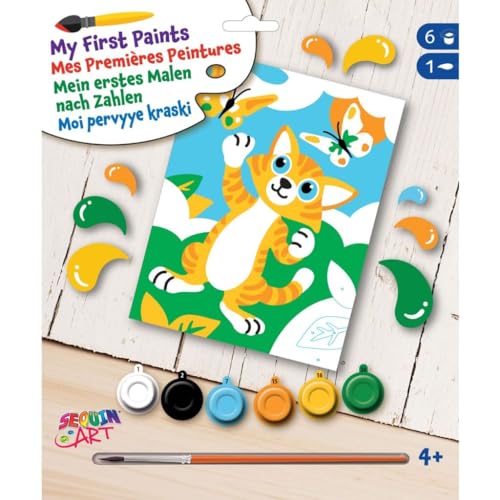 MAMMUT 8342014 - Mein erstes Malen nach Zahlen Katze, Komplettset mit bedruckter Malvorlage ca. 18,5 x 25 cm, Anfänger Set mit 6 Acrylfarben und Pinsel, Tiermotiv Malset für Kinder ab 4 Jahre MAMMUT 8342014 - Mein erstes Malen nach Zahlen Katze, Komplettset mit bedruckter Malvorlage ca. 18,5 x 25 cm, Anfänger Set mit 6 Acrylfarben und Pinsel, Tiermotiv Malset für Kinder ab 4 Jahre von Mammut Spiel & Geschenk