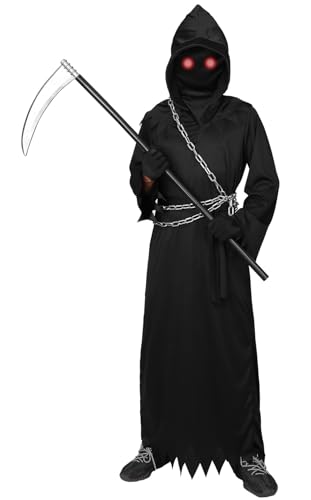 SERTAS Grim Reaper Halloween-Kostüm, (150（10-12Year）) von SERTAS