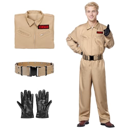 SERTAS Halloween-Kostüme für Kinder, Herren-Overall, Uniform mit Lederhandschuhen und taktischem Gürtel, Halloween-Kostüme für Herren, für Halloween, 80er-Jahre-Motto-Partys und Familien-Kostüm SERTAS Halloween-Kostüme für Kinder, Herren-Overall, Uniform mit Lederhandschuhen und taktischem Gürtel, Halloween-Kostüme für Herren, für Halloween, 80er-Jahre-Motto-Partys und Familien-Kostüm von SERTAS